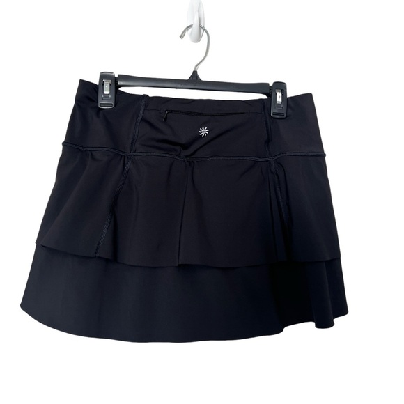 Athleta High Rise Momentum Skirt Skort Women’s Medium Black Tiered Ruffle - Picture 3 of 5